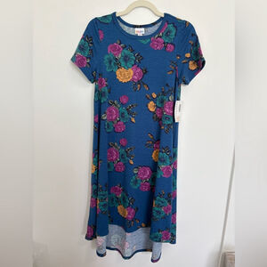 LuLaRoe Carly Floral Dress | Sz XS | Swing High-Low Tunic Style | NWT